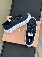 Miu Miu Denim Sneakers With Logo Blue - 5