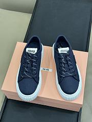 Miu Miu Denim Sneakers With Logo Blue - 4
