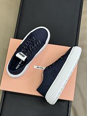 Miu Miu Denim Sneakers With Logo Blue - 2