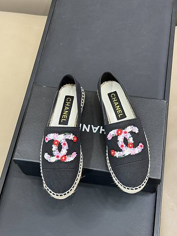 Chanel Espadrille Flat Black