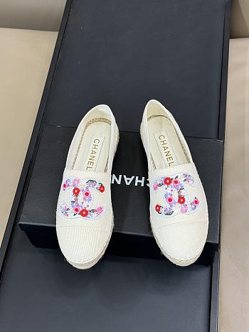 Chanel Espadrille Flat White