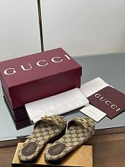 Gucci Horsebit GG Canvas Slides - 5