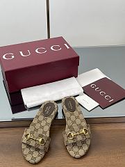 Gucci Horsebit GG Canvas Slides - 4