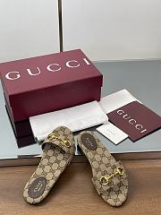 Gucci Horsebit GG Canvas Slides - 3