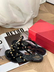 Valentino Rockstud Flip Flops Black - 2