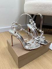 Christian Louboutin 100mm Rosalie Jewel Sandals Silver - 1