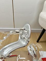 Christian Louboutin 100mm Rosalie Jewel Sandals Silver - 5