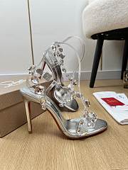 Christian Louboutin 100mm Rosalie Jewel Sandals Silver - 4