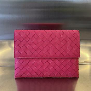 Bottega Veneda Flap Pouch Clutch Pink 26x19x1.5cm
