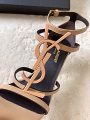 YSL Cassandra Sandals 100mm Beige Heel - 4