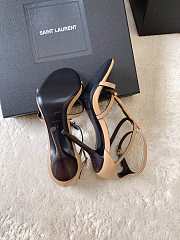 YSL Cassandra Sandals 100mm Beige Heel - 3