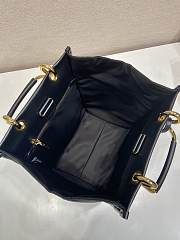 Prada Re-Nylon Leather Tote Bag Black 23x28.5x15cm - 5