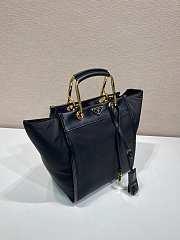 Prada Re-Nylon Leather Tote Bag Black 23x28.5x15cm - 3