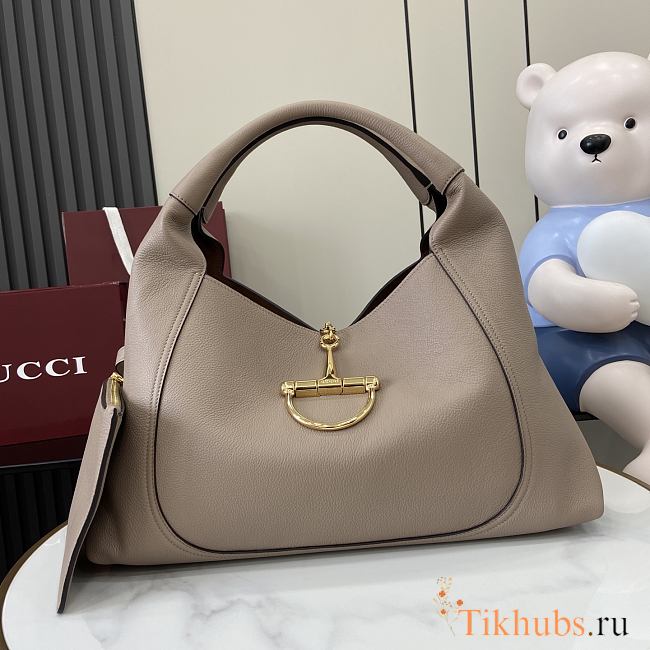 Gucci Softbit Maxi Shoulder Bag Taupe 46x26x16cm - 1