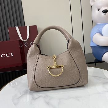 Gucci Softbit Medium Top Handle Bag Taupe 27.5x21x16cm