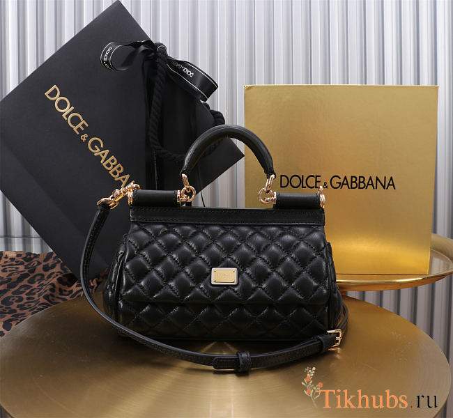 Dolce & Gabbana Sicily Small Leather Black 18x11x6cm - 1