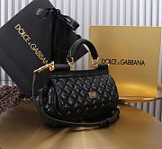 Dolce & Gabbana Sicily Small Leather Black 18x11x6cm - 3