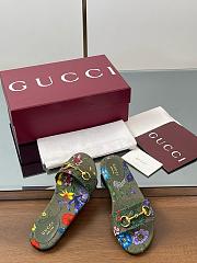 Gucci Slide Horsebit Green Multicolor Slides - 4