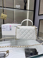 Chanel Handle Vanity Case White Lambskin Bag 17x10x8cm - 2
