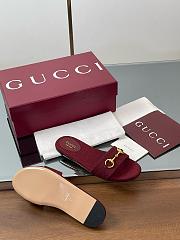 Gucci Horsebit GG Canvas Red Slides - 4