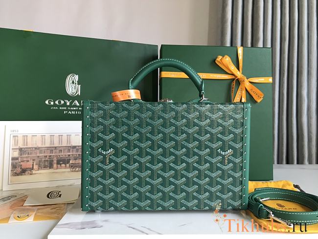 Goyard Goyardine Grand Hotel Trunk Bag Green 24.5x7.5x17cm - 1