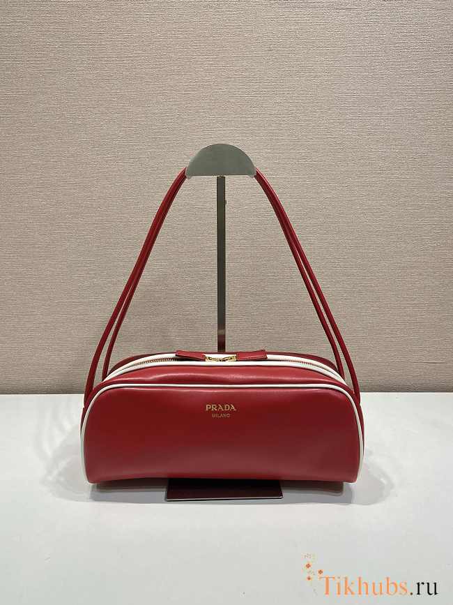 Prada Swing Smooth Leather Shoulder Bag Red 28x11.5x10cm - 1
