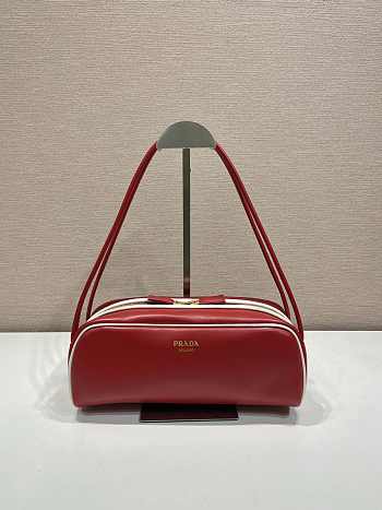 Prada Swing Smooth Leather Shoulder Bag Red 28x11.5x10cm