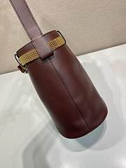 Prada Buckle Leather Bucket Bag Jeweled Belt 26.5x29x18cm - 6