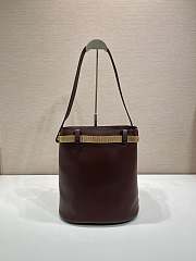 Prada Buckle Leather Bucket Bag Jeweled Belt 26.5x29x18cm - 4