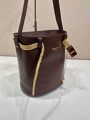 Prada Buckle Leather Bucket Bag Jeweled Belt 26.5x29x18cm - 3