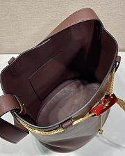 Prada Buckle Leather Bucket Bag Jeweled Belt 26.5x29x18cm - 2
