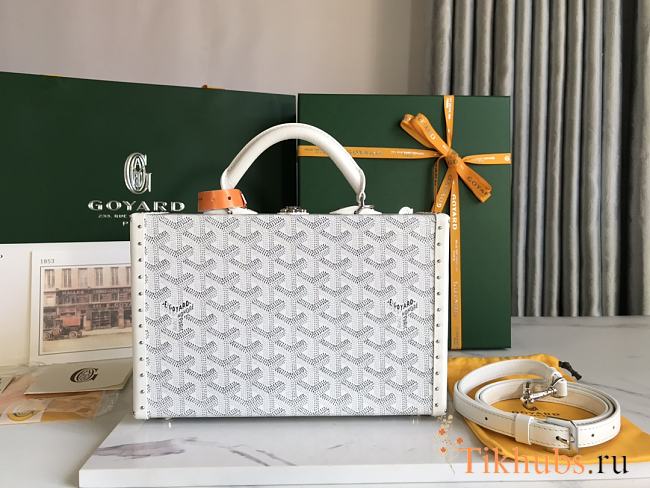Goyard Goyardine Grand Hotel Trunk Bag White 24.5x7.5x17cm - 1