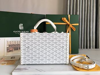 Goyard Goyardine Grand Hotel Trunk Bag White 24.5x7.5x17cm