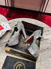 Christian Louboutin Sandaloo 130mm Silver Satin Heel - 4
