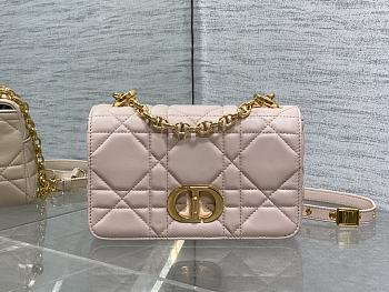 Dior Caro Small Soft Bag Pink Lambskin 20x13x7cm