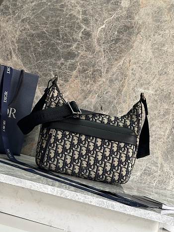 Dior Small Rider Soft Hobo Bag Beige Black 25x22x9cm