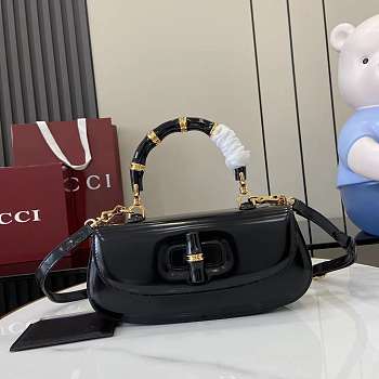 Gucci Bamboo Diva Medium Bag Black 26.6x13x8cm