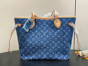 Louis Vuitton LV Neverfull MM Denim Blue 31x28x14cm - 3