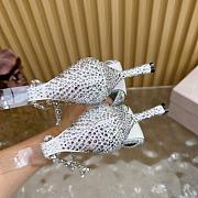 Jimmy Choo Stevie 100 Silver Suede Crystal Pumps - 5