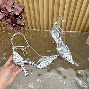 Jimmy Choo Stevie 100 Silver Suede Crystal Pumps - 3