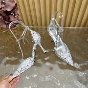 Jimmy Choo Stevie 100 Silver Suede Crystal Pumps - 2