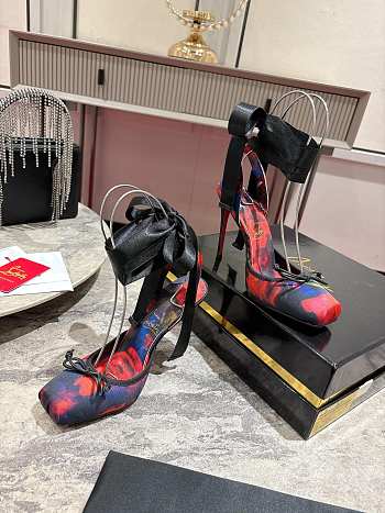 Christian Louboutin Cassia Lace Up 100mm Pumps Roses
