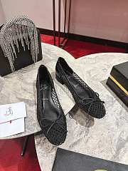 Christian Louboutin Sweetie Jane Mesh Black Patent Ballerinas - 1