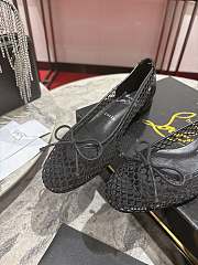 Christian Louboutin Sweetie Jane Mesh Black Patent Ballerinas - 5