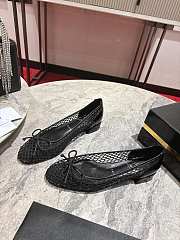 Christian Louboutin Sweetie Jane Mesh Black Patent Ballerinas - 4