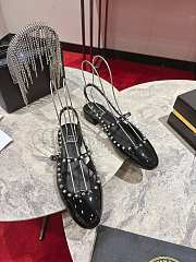 Christian Louboutin Sweet Janispikes Slingbacks Black Patent - 1