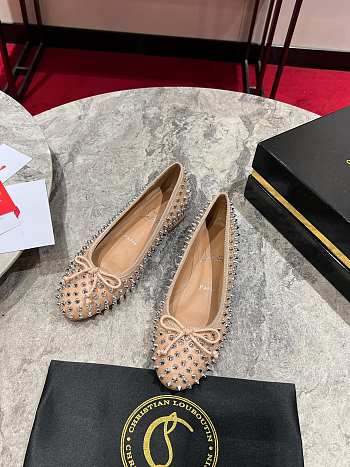 Christian Louboutin Brown Sweetie Jane Spike Ballet Flats