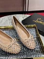 Christian Louboutin Brown Sweetie Jane Spike Ballet Flats - 3