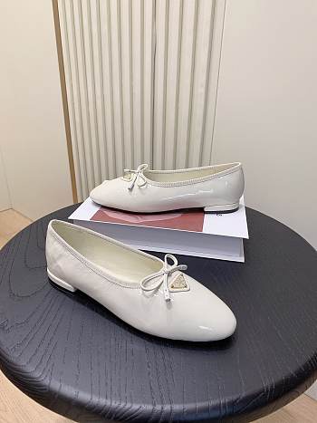 Prada Ballerina White Patent Flat