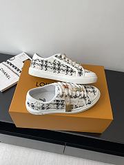 Louis Vuitton LV White Tweed Sneaker - 4